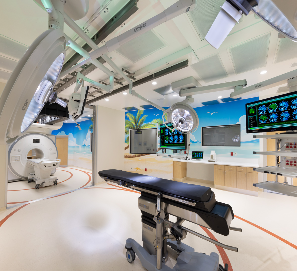 Interior design view of Joe DiMaggio Children's Hospital MRI and operating room in Hollywood, FL